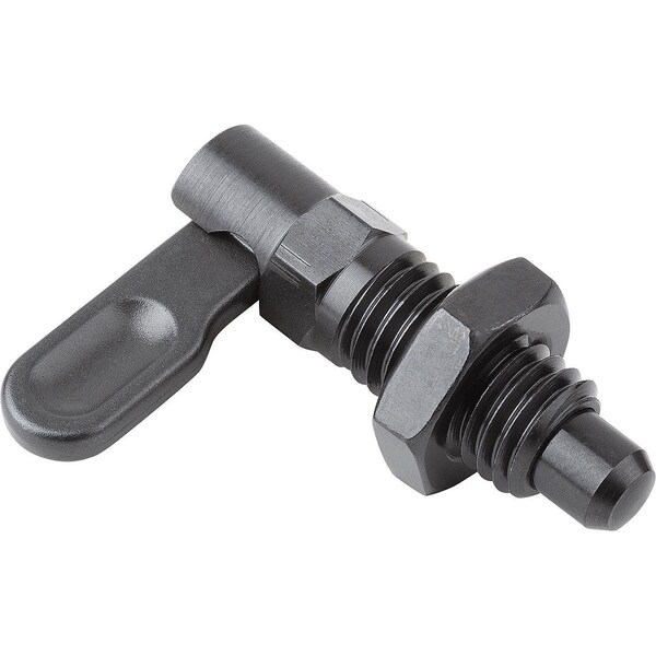 Kipp Cam-Action Indexing Plung W. Stop, Left, D=8, M12, Form:B, Steel - K1284.1050812
