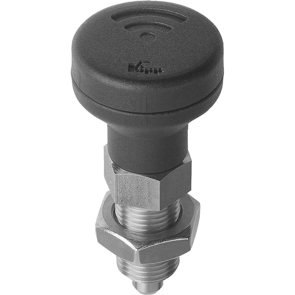 Kipp Indexing Plunger W Sensor, Size:4, M20X1, 5, D=12, Form:B Wo Locking Slot W.Locknut, Stainless Steel - K1495.12412