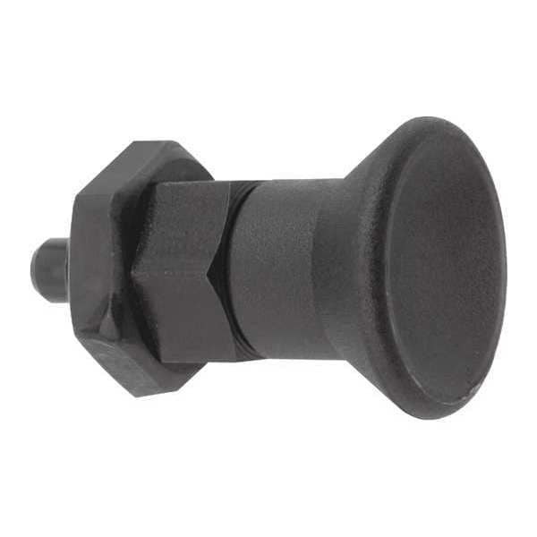 Kipp Indexing Plunger, Short, Size: 1, D1= M10X1, D=5, Style B, Non-Lockout W. Locknut, SS Not Hardened - K0631.16105
