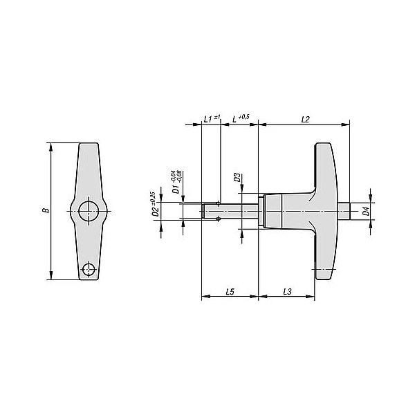 Kipp Ball lock pins with T-grip, self-locking - K0366.27816025