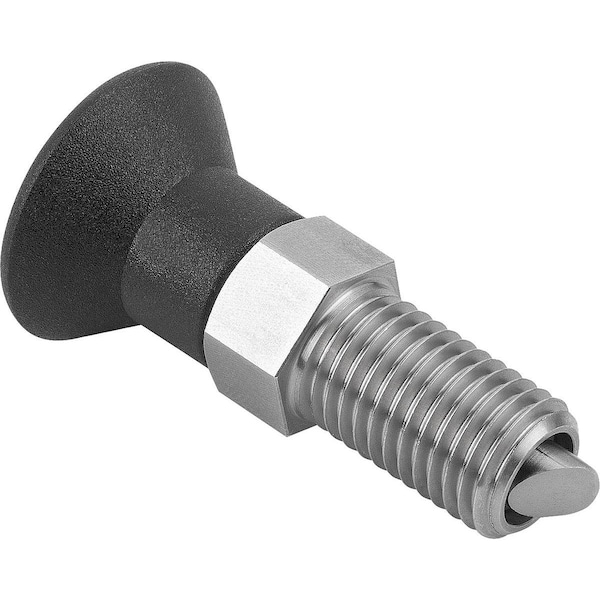 Kipp Indexing Plunger W Rotation Lock Size:3 D1=M16, D=8, Form:A, Stainless Steel Bright, Comp: Plastic - K1300.013080