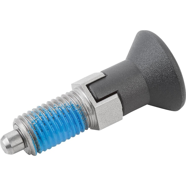 Kipp Indexing Plunger Size:5 D1=M24X2, D=16, Form:Cp W Locking Slot Wout Locknut, Stainless Hardened,  - K1096.093516