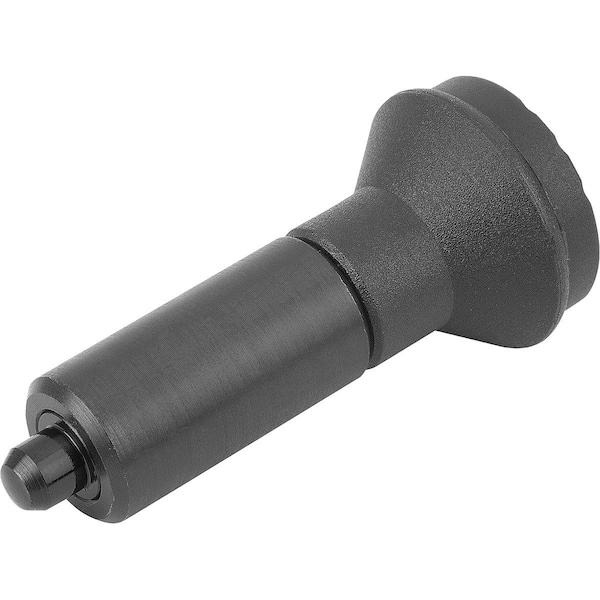 Kipp Indexing Plunger Wo Collar Size:1, D1=12, D=5, L=47, Form:L Wo. Groove, Steel Hard, Comp: Plastic - K0347.1105
