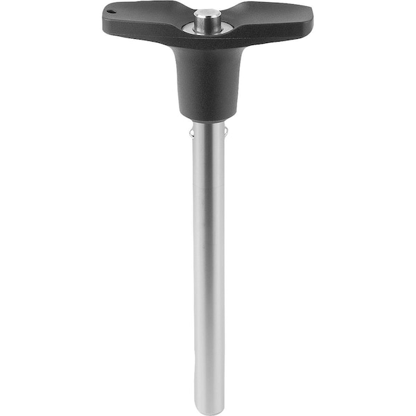 Kipp Ball Lock Pin W Head-End Lock W T-Grip, D1=16, L5=250, Stainless Steel 1.4305 Bright, Comp: Plastic - K1415.208216250