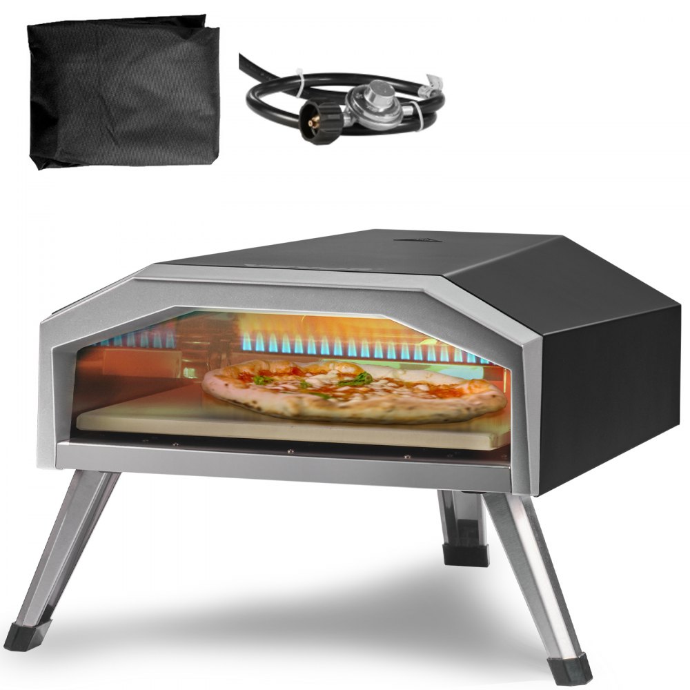 VEVOR Gas Pizza Oven, 13-inch Outdoor Pizza Oven, Thick Stainless Steel Propane Pizza Maker with Pizza Stone, Portable Outside Gas Pizza Grill for Backyard Camping Picnic, CSA Certified - BXSPSLYCMBRQH5V9DV0