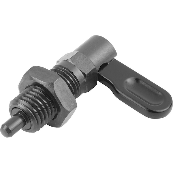 Kipp Cam-Action Indexing Plung W. Stop, Right, D=8, M12, Form:D, Steel - K1284.2070812