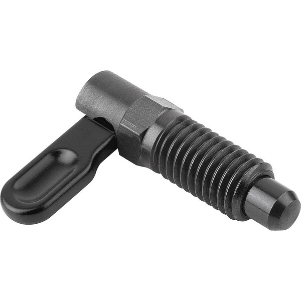 Kipp Cam-Action Indexing Plung W. Stop, Left, D=8, M12, Form:C, Steel - K1284.1060812
