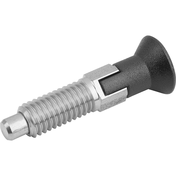 Kipp Indexing Plunger Eco Size:0 D1=M06, D=4, Form:C W Locking Slot Wout Locknut, Stainless Not Hardened,  - K0747.13004060