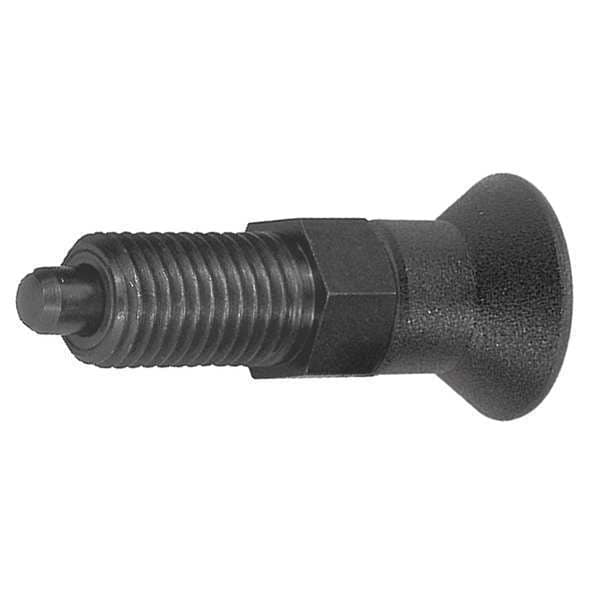 Kipp Indexing Plunger D1= M08X1, D=4, Style A, Non-Lockout wo Locknut, Steel Hardened, Knob Plastic - K0338.1004