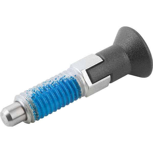 Kipp Indexing Plunger W Thread Lock Size:0 D1=M06, D=4, Form:Cp W Locking Slot Wout Locknut, Steel Not - K1098.093004060
