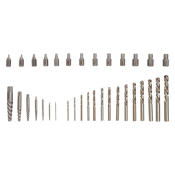 Irwin Screw Extractor Set, 35 pieces, Spiral Flute Screw Extractor and Drill Bit, For Socket Screw - 11135ZR