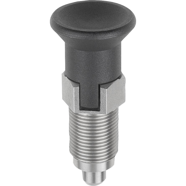 Kipp Indexing Plunger Premium W Cylindrical Indexing Size:4 D1=M20X1, 5, D=10, Form:C W Locking Slot Wout - K0736.403410