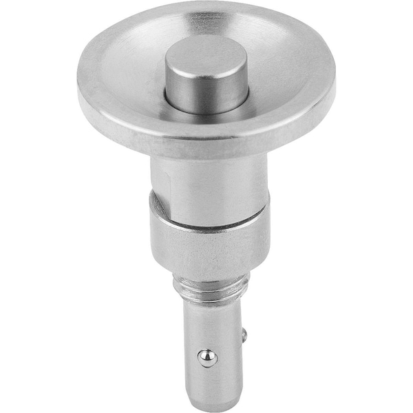 Kipp Ball Lock Pin With Mushroom Grip, D1=10, L1=21, 5, Steel Nickel-Plated, Comp:Steel - K1063.1024