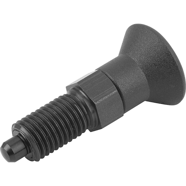 Kipp Indexing Plunger W Marker Ring Size:3 D1=M16X1, 5, D=8, Form:A Wo. Groove Wo Locknut, Steel Hardened,  - K1149.71308