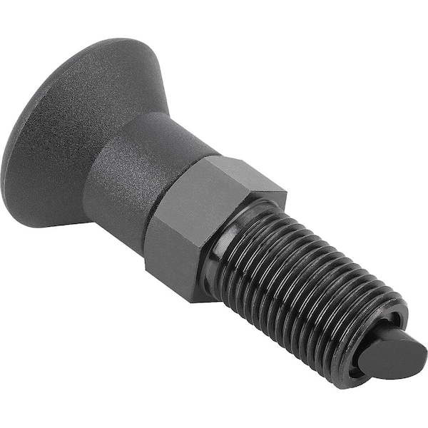 Kipp Indexing Plunger W Rotation Lock Size:2 D1=M12X1, 5, D=6, Form:A, Steel Black Oxidized, Comp: Plastic - K1300.12061
