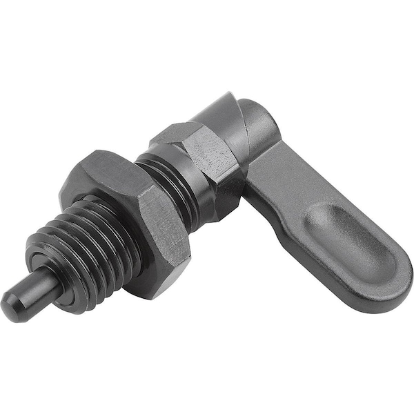 Kipp Cam-Action Indexing Plung W. Stop, Left, D=6, M12, Form:B, Steel - K1284.1050612
