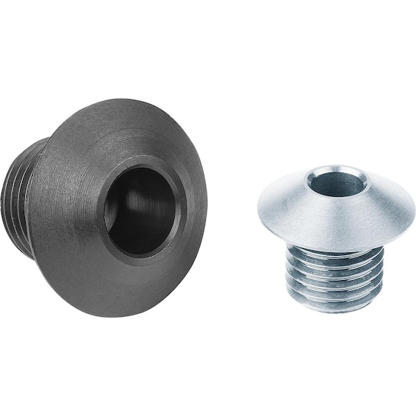 Kipp Locating Bush, D=5 M12X1, 5X10, D2=19, Sw=4, Stainless Steel Bright - K1290.105