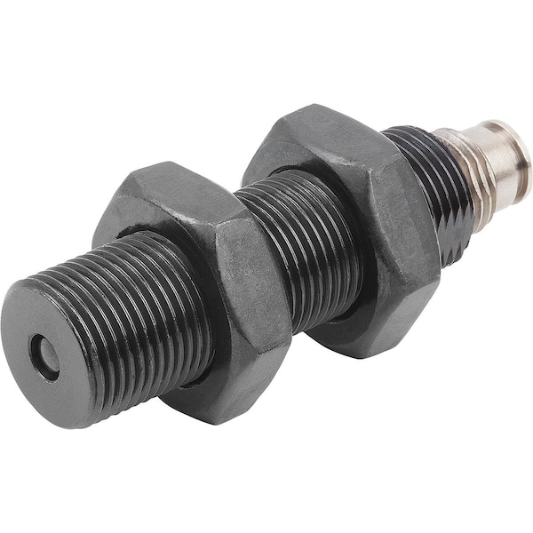 Kipp Indexing Plunger W Pneumatic Cylinder Size:2 D1=M20X1, 5, D=6, Steel Hardened, Comp:Steel - K1116.1206015