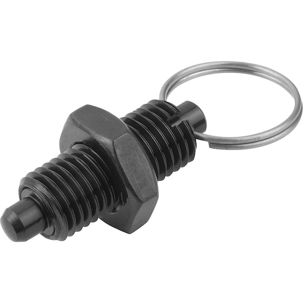 Kipp Indexing Plunger Without Collar Size:4 D1=M20X1, 5, D=10, Form:U With Locknut, Steel Hardened - K0635.4410