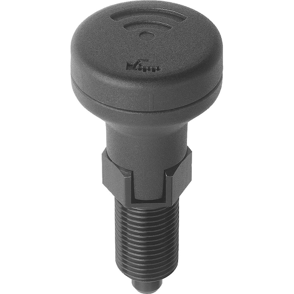 Kipp Indexing Plunger W Sensor, Size:1, M10X1, D=5, Form:C W.Locking Slot Wo Locknut, Steel Hardened,  - K1495.3105
