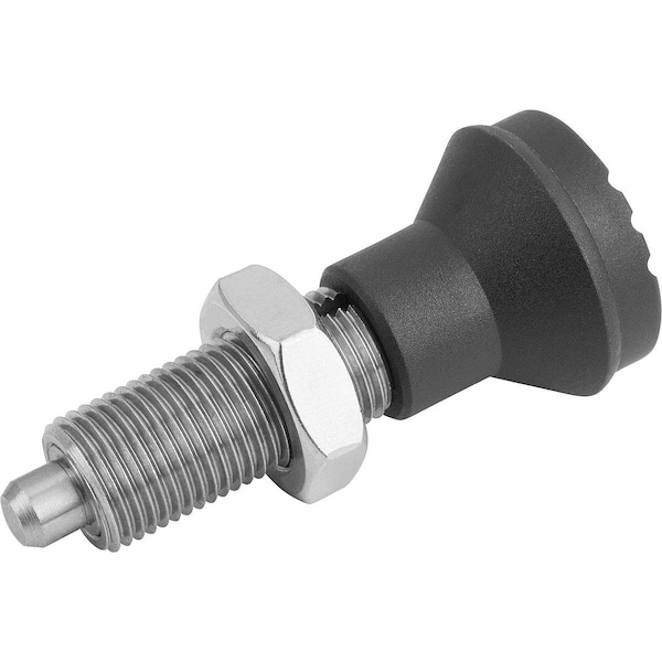 Kipp Indexing Plunger Wo. Groove Size:3 D1=M16X1, 5, Form:H Stainless Steel, Not Hardened, Comp: Plastic,  - K0344.12308
