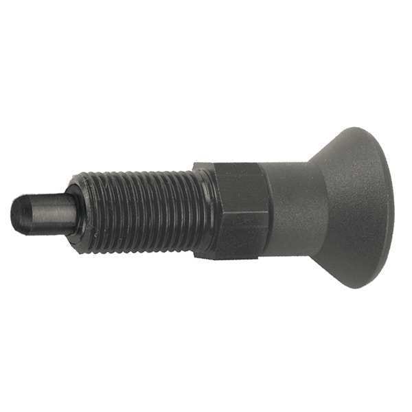 Kipp Indexing Plunger, Size: 0, D1= M08X1, D=4, Style A, Non-Lockout WO Locknut, Pin Hardened - K0630.21004