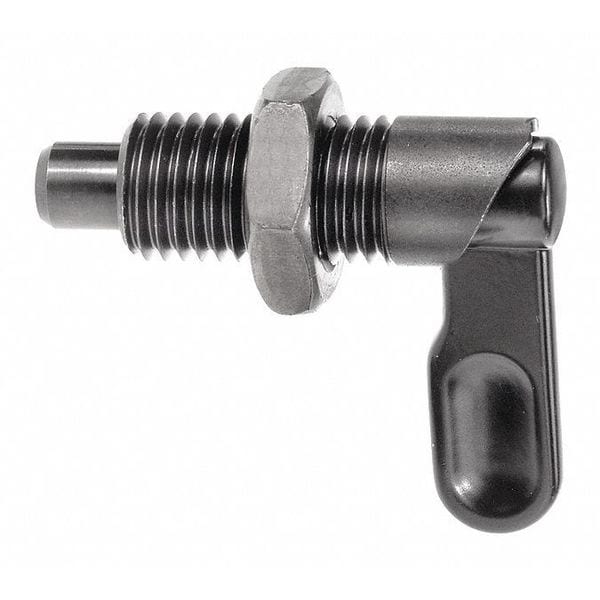 Kipp Indexing Plunger, Cam-Action, D=10, D1= M16, Steel, Style D, With Locknut, Grip Powder Coated - K0348.071016