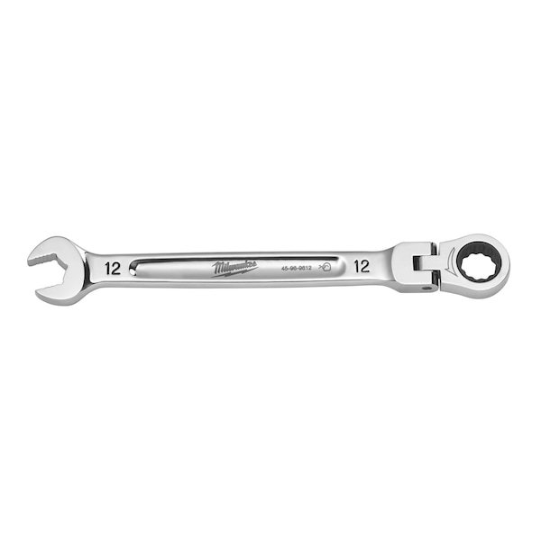 Llave combinada Milwaukee Tool de 12 mm con cabeza flexible y trinquete métrico - 45-96-9612