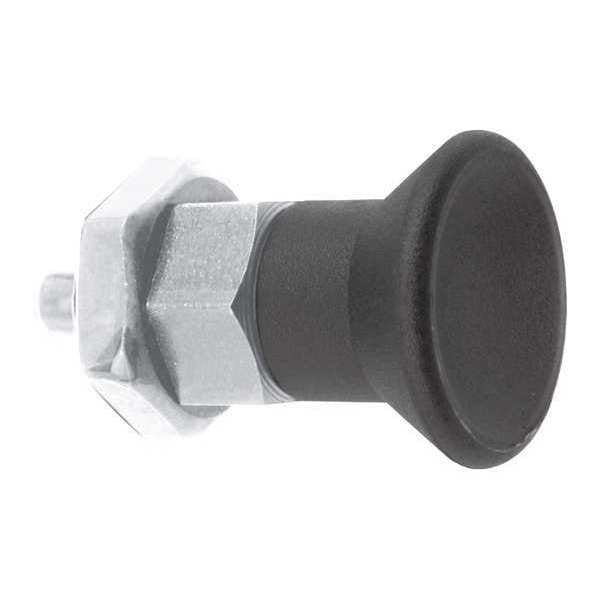 Kipp Indexing Plunger, Short, Size: 4, D1= 3/4-10, D=10, Style B, Non-Lockout W. Locknut, SS Pin Not Hard - K0631.16410A7