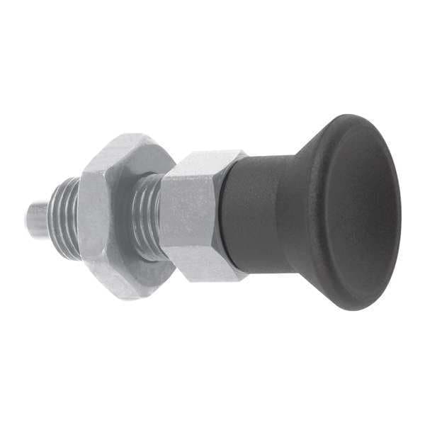 Kipp Indexing Plunger D1= M06X0, 75, D=3, Style B, Non-Lockout w Locknut, Stainless Steel Hardened - K0338.02903