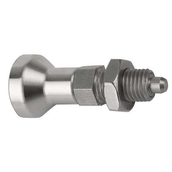 Kipp Indexing Plunger, All SS, Size: 3 D1= 5/8-11, D=8, Style B Non-Lockout W Locknut, Pin Hard - K0632.002308A6