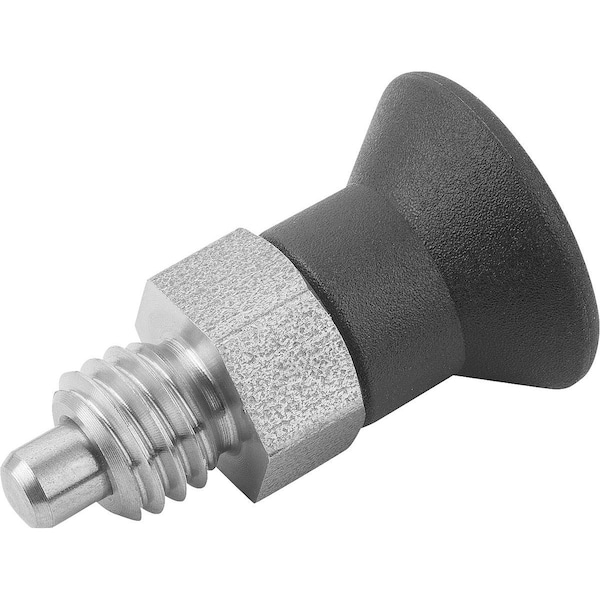 Kipp Indexing Plunger Eco Short Vers Size:9 D1=M06, D=3, Form:A, Stainless Not Hardened, Comp: Plastic - K0748.11903060