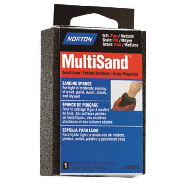 Esponja para lijar Norton Abrasives, Medio/Fino, 4x2-3/4x1 pulgadas, paquete de 6 - 07660702081
