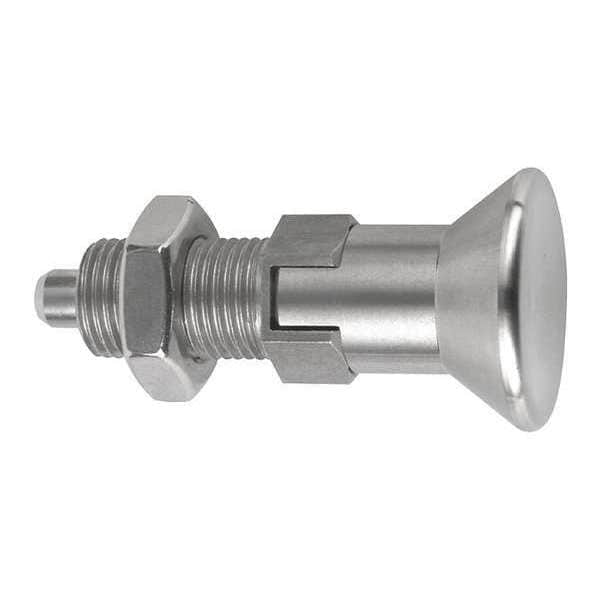 Kipp Indexing Plunger, All SS, Size: 4 D1= M20X1, 5, D=12, Style D Lockout Type W Locknut, Pin Hard - K0632.004412