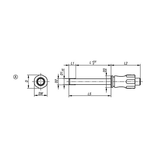 Kipp Ball lock pins stainless steel self-locking, style A - K0790.001510030