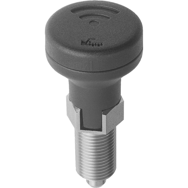 Kipp Indexing Plunger W Sensor, Size:4, M20X1, 5, D=10, Form:C W.Locking Slot Wo Locknut, Stainless Steel - K1495.03410