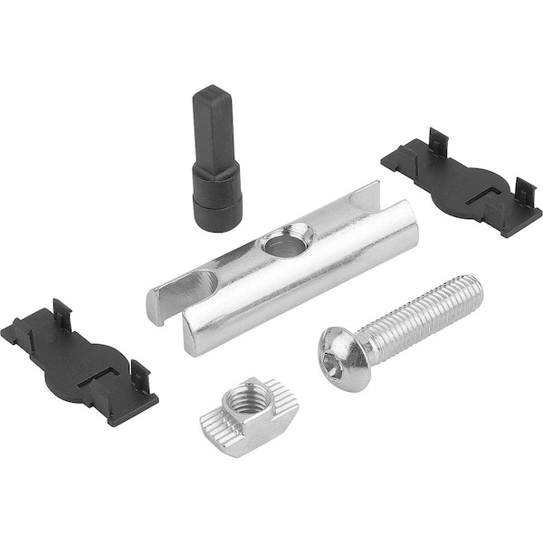 Kipp Pin Connector Type B, Nb=10, L=60, Steel Electro Zinc-Plated, Comp:Polyamide Comp:Black - K1038.1060