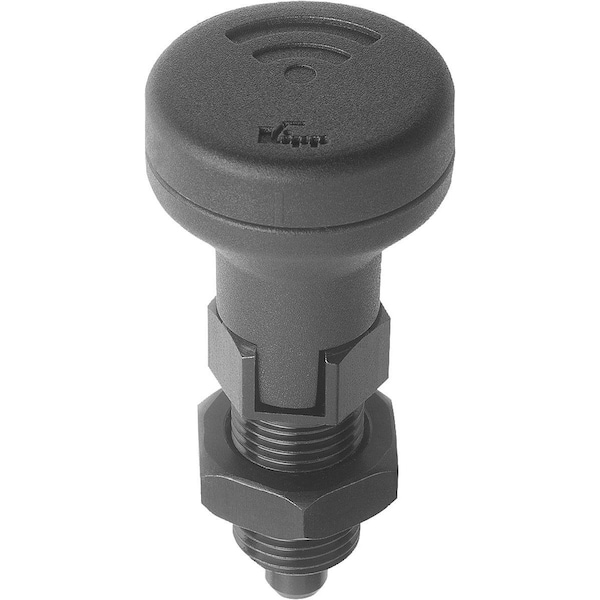Kipp Indexing Plunger W Sensor, Size:4, M20X1, 5, D=10, Form:D W.Locking Slot W.Locknut, Steel Hardened,  - K1495.4410