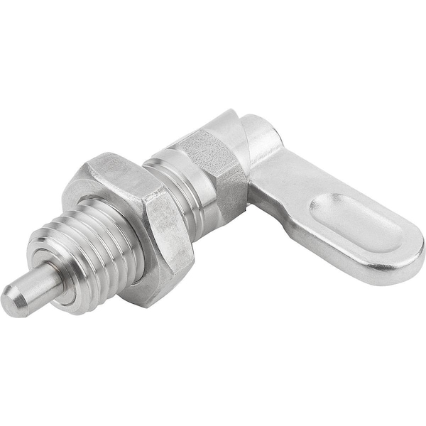Kipp Cam-Action Indexing Plung W. Stop, Left, D=4, M10, Form:B, Stainless Steel - K1285.1050410