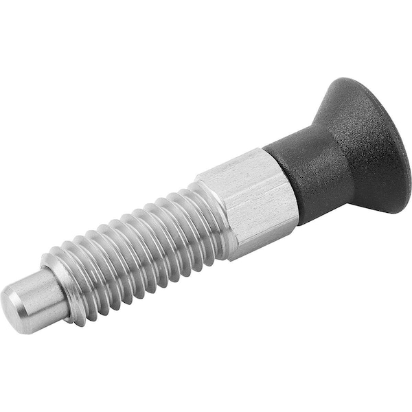 Kipp Indexing Plunger Eco Size:9 D1=M06, D=3, Form:A Wo. Groove Wout Locknut, Stainless Not Hardened,  - K0747.11903060