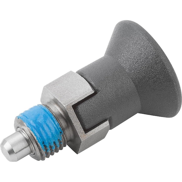 Kipp Indexing Plunger Short Version W Thread Lock Size:3 D1=M16X1, 5, D=8, Form:Cp W Locking Slot Wout - K1097.197308
