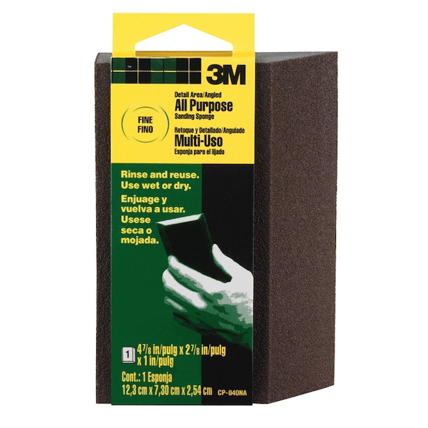 Esponja de lijado angulada SandBlaster para áreas detalladas de 4-7/8" x 2-7/8" de 3M, fina - CP-040.