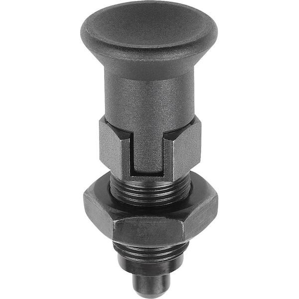 Kipp Indexing Plunger Premium W Cylindrical Indexing Size:2 D1=M12X1, 5, D=6, Form:D W Locking Slot W - K0736.44206