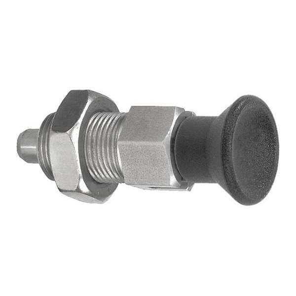 Kipp Indexing Plunger D1= 3/8-24, D=5, Style D, Lockout Type w Locknut, Stainless Steel Not Hardened - K0338.14105AL