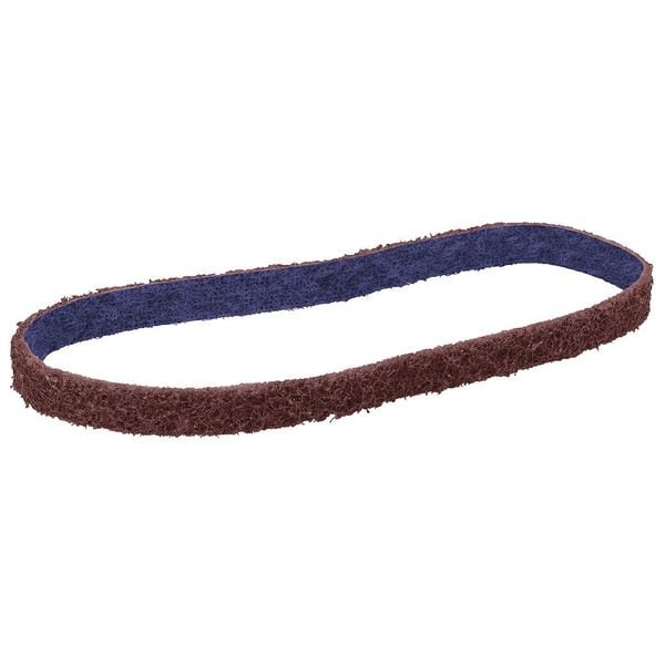 Banda de lijado Scotch-Brite, 3/4 de pulgada de ancho, 18 pulgadas de largo, sin tejer, óxido de aluminio, grano 60, mediano, flexible y duradero, color grana - 61500295854