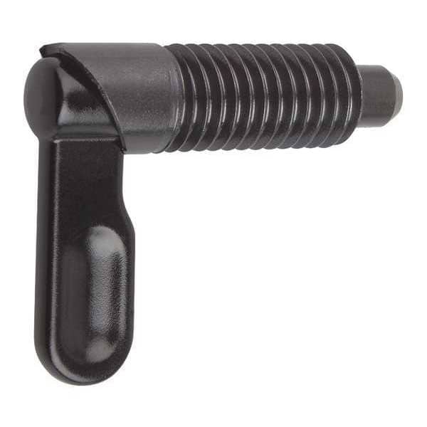 Kipp Indexing Plunger, Cam-Action, D=6, D1= M12, Steel, Style C, Without Locknut, Grip Powder Coated - K0348.060612