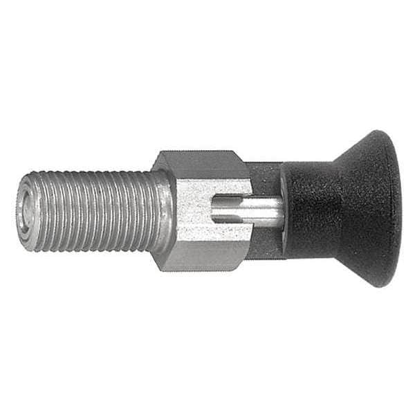 Kipp Indexing Plunger D1= 1/4-28, D=3, Style C, Lockout Type wo Locknut, Stainless Steel Hardened - K0338.03903AJ