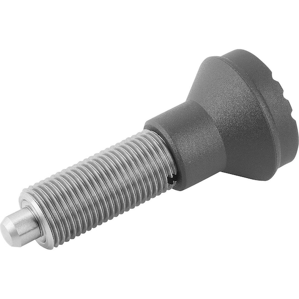 Kipp Indexing Plunger Wo. Groove Size:1 D1=M10X1, Form:G Stainless Steel, Hardened, Comp:Thermoplastic,  - K0344.01105