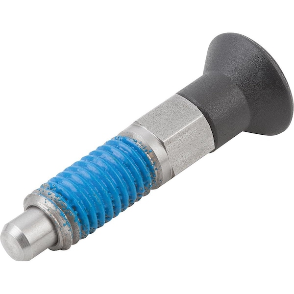 Kipp Indexing Plunger W Thread Lock Size:2 D1=M10, D=6, Form:Ap Wo. Groove Wout Locknut, Stainless Not - K1098.191206100