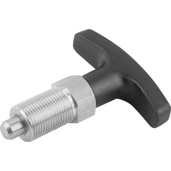Kipp Indexing Plunger Size:4 D1=M20X1, 5, D=10, Form:A Wout Locknut, Stainless Hardened, Comp:Polyamide - K1124.05410